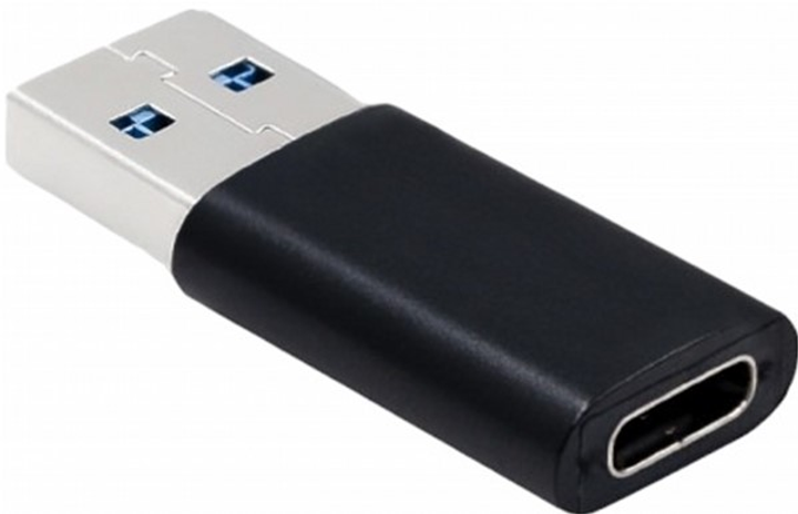 Adapter Qoltec USB Type-A - USB Type-C 3.0 czarny (5901878505831) - obraz 1