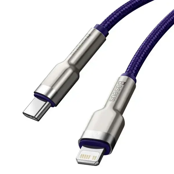 Кабель синхронизации Baseus Cafule Metal Type-C to Lightning PD 20W 2.4А 1m Purple (CATLJK-A05) - изображение 3