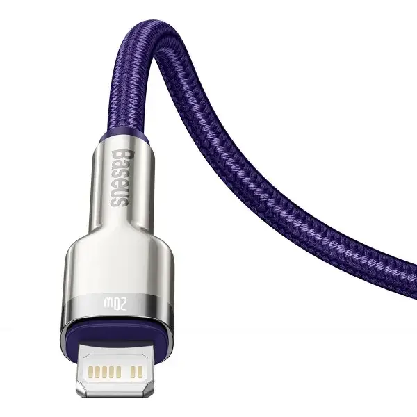 Кабель синхронизации Baseus Cafule Metal Type-C to Lightning PD 20W 2.4А 1m Purple (CATLJK-A05) - изображение 5