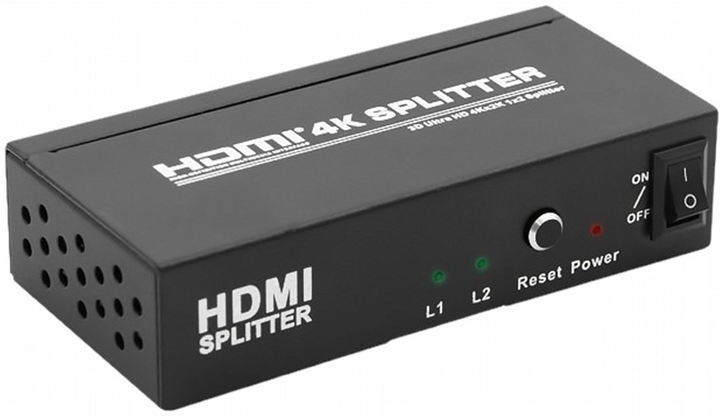 Rozdzielacz Qoltec Splitter HDMI v.2.0 1 x 2 aktywny (5901878523569) - obraz 2