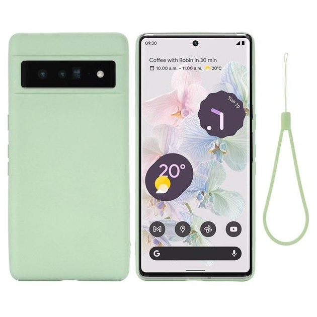 Силиконовый чехол с микрофиброй для Google Pixel 7 Pro мятный софт тач ...