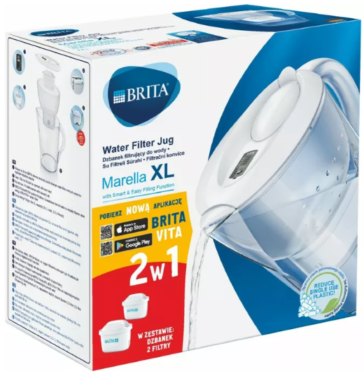 Dzbanek filtrujacy Brita Marella XL 3.5 l biały + 2 wklady Maxtra+ Pure Performance - obraz 1