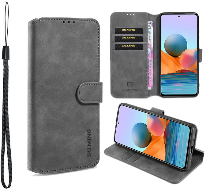 Чехол книжка Софт Тач для Samsung Galaxy A22 серый бумажник ремешок на ...