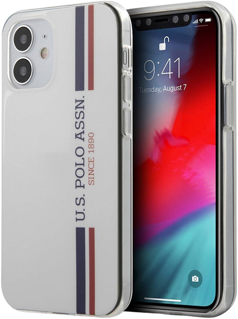 Etui U.S. Polo Assn Tricolor Collection do Apple iPhone 12 mini White (3700740487204) - obraz 1