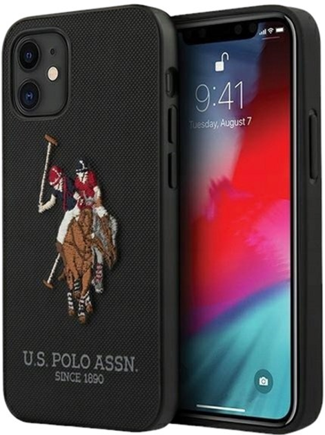 Etui U.S. Polo Assn Embroidery Collection do Apple iPhone 12 mini Black (3700740487082) - obraz 1