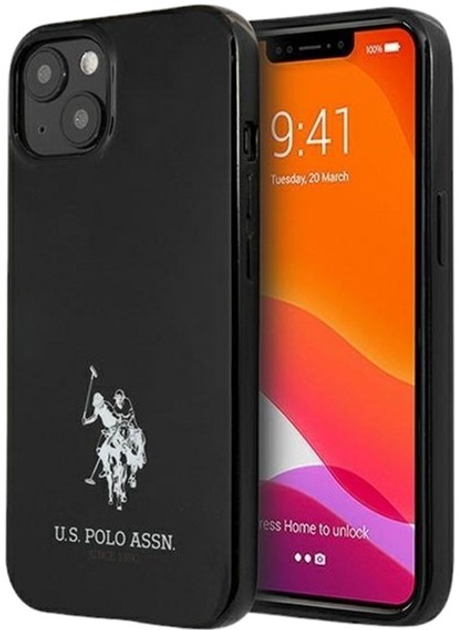 Etui U.S. Polo Assn Horses Logo do Apple iPhone 13 mini Black (3666339029616) - obraz 1