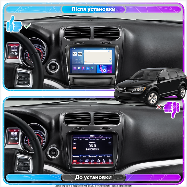 Штатная магнитола Lesko для Dodge Journey I Рестайлинг 2011-2020 экран 9" 4/64Gb CarPlay 4G Wi-Fi GPS Prime - изображение 2
