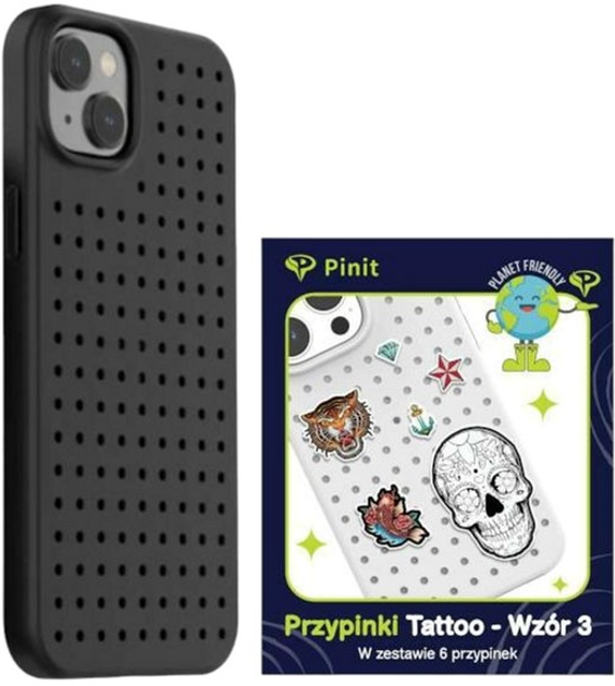 Etui Pinit Dynamic + Tattoo Pin Wzór 3 do Apple iPhone 14 Plus Black (5905359817499) - obraz 1