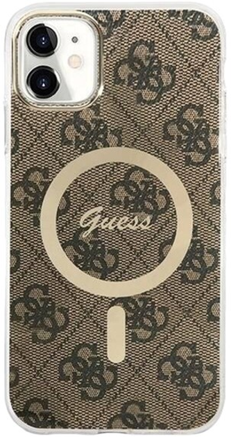 Панель + Зарядний пристрій Guess 4G Print MagSafe для Apple iPhone 11 Brown (3666339103385) - зображення 1