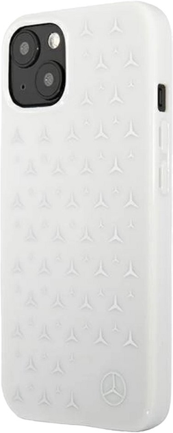 Etui Mercedes Silver Stars Pattern do Apple iPhone 13 White (3666339020262) - obraz 1