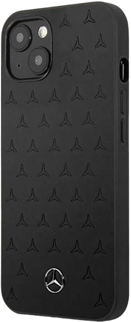 Etui Mercedes Leather Stars Pattern do Apple iPhone 13 mini Black (3666339020576) - obraz 1