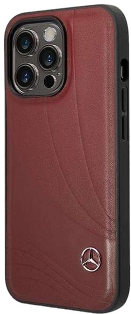 Etui Mercedes Leather Wave Pattern do Apple iPhone 14 Pro Red (3666339081485) - obraz 1