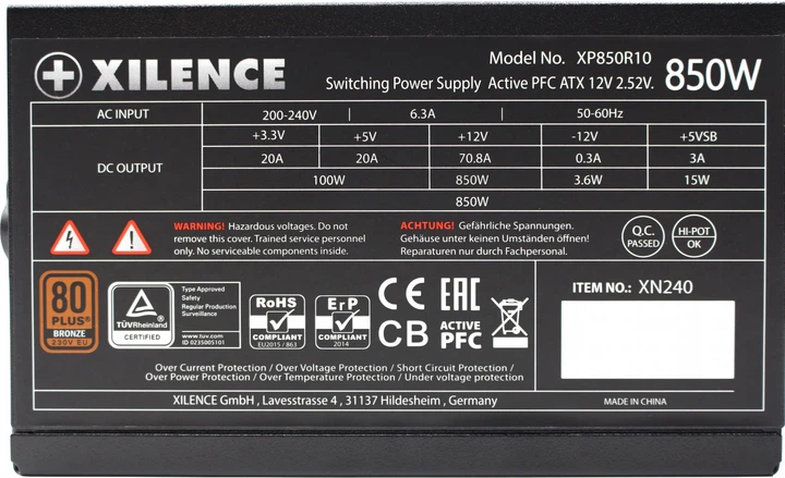 Блок живлення Xilence Gaming Series 850 Вт (4044953502712) - Фото 8 Блок живлення Xilence Gaming Series 850 Вт (4044953502712) - зображення 8