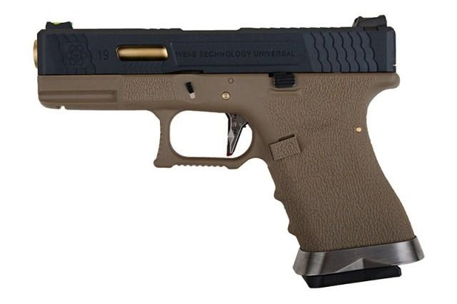 Пістолет WE Glock 19 Force pistol T6 Metal Black GBB (Страйкбол 6мм) - зображення 1