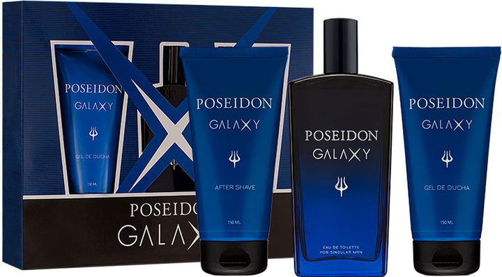 Zestaw Poseidon Galaxy Woda toaletowa 150 ml + Żel pod prysznic 150 ml + Balsam po goleniu 150 ml (8411047151488) - obraz 1