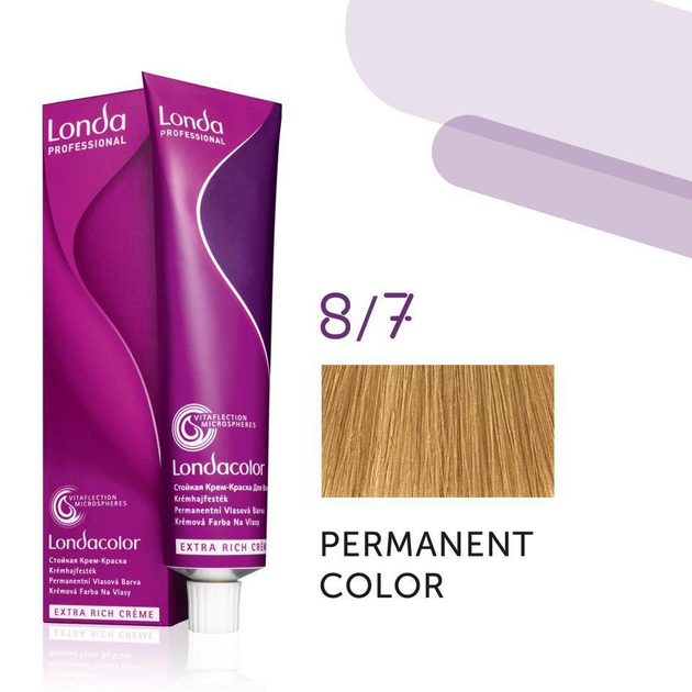 Краска для волос Londa Professional Permanent Color Extra Rich Creme 8/7 (light blonde brown) 60мл - Фото 1 Краска для волос Londa Professional Permanent Color Extra Rich Creme 8/7 (light blonde brown) 60мл - изображение 1