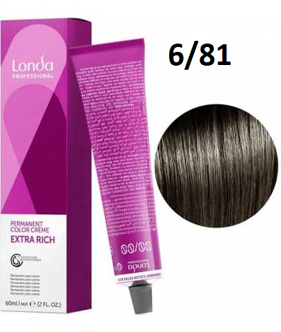 Краска для волос Londa Professional Permanent Color Extra Rich Creme 6/81 (dark blonde pearl-ash) 60мл - Фото 1 Краска для волос Londa Professional Permanent Color Extra Rich Creme 6/81 (dark blonde pearl-ash) 60мл - изображение 1
