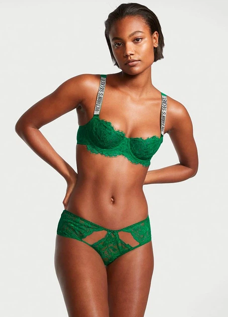 Комплект женского кружевного белья Victoria's Secret Зеленый (А