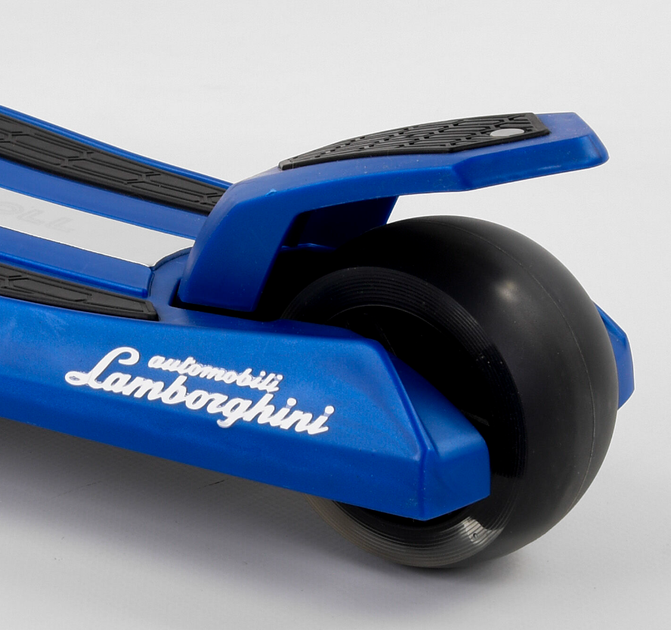 Самокат Lamborghini триколісний складаний алюмінієвий кермо колеса PU світло Синій (LB 20300) - зображення 5