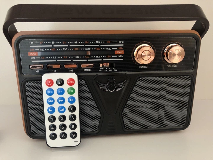 Радиоприемник Bluetooth аккумуляторный с пультом управления радио Kemai (РЕТРО-507-BT) с ручкой - изображение 3