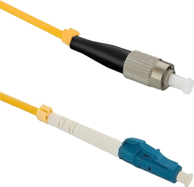 Patchcord światłowodowy Qoltec FC/UPC - LC/UPC Singlemode 9/125 G652D Simplex 10 m Żółty (5901878543086) - obraz 1