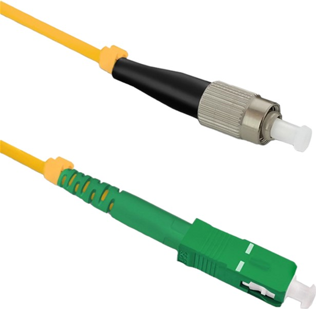 Patchcord światłowodowy Qoltec FC/UPC - SC/APC Singlemode 9/125 G652D Simplex 50 m Żółty (5901878543130) - obraz 1