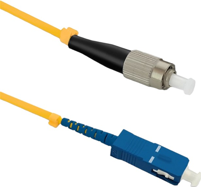 Patchcord światłowodowy Qoltec FC/UPC - SC/UPC Singlemode 9/125 G652D Simplex 3 m Żółty (5901878543178) - obraz 1