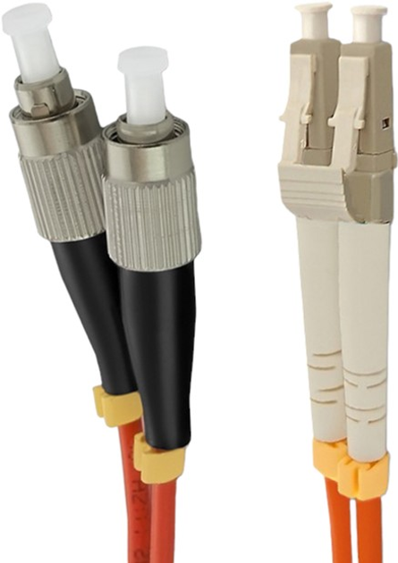 Patchcord światłowodowy Qoltec LC/UPC - FC/UPC Multimode 50/125 OM2 Duplex 2 m Pomarańczowy (5901878540566) - obraz 2