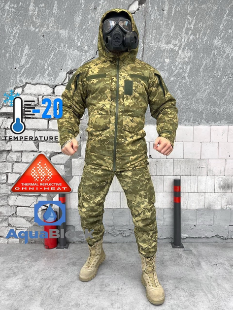 Тактический зимний теплый военный комплект Omny-Heat ( Куртка + Штаны ), Камуфляж: Пиксель ВСУ, Размер: XXL - изображение 1