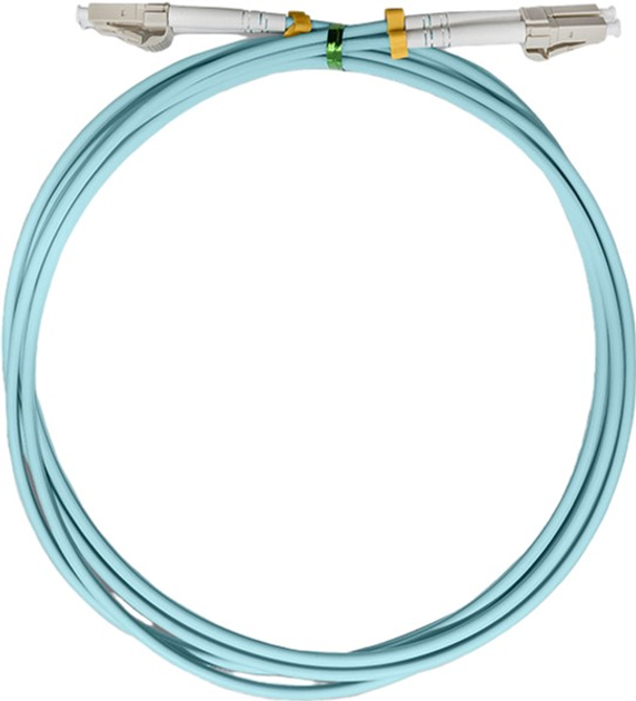 Оптичний патч-корд Qoltec LC/UPC - LC/UPC Multimode 50/125 OM3 Duplex 2 м Turquoise/Blue (5901878540764) - зображення 2