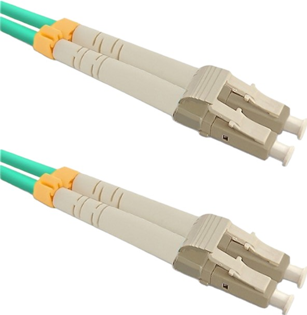 Patchcord światłowodowy Qoltec LC/UPC - LC/UPC Multimode 50/125 OM3 Duplex 2 m Turkusowy/Niebieski (5901878540764) - obraz 5