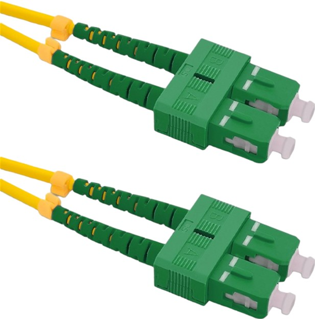 Patchcord światłowodowy Qoltec SC/APC - SC/APC Singlemode 9/125 G652D Duplex 60 m Żółty (5901878540856) - obraz 1