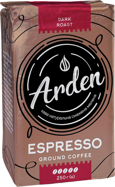 Акція на Кава Arden Espresso натуральна смажена мелена 250 г від Rozetka