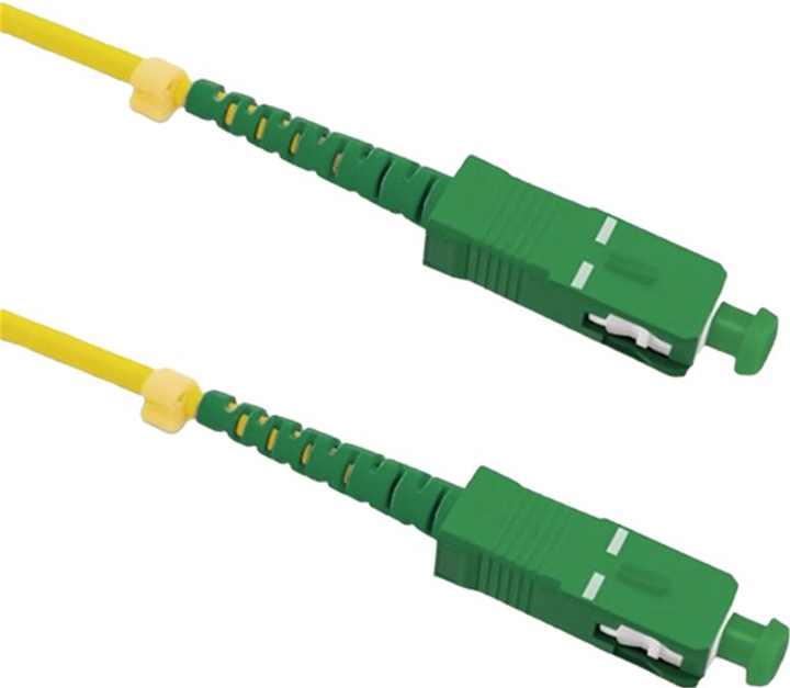 Patchcord światłowodowy Qoltec SC/APC - SC/APC Singlemode 9/125 G652D Simplex 1 m Żółty (5901878542812) - obraz 1