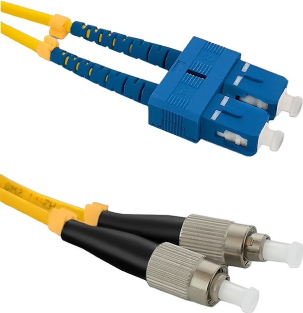 Patchcord światłowodowy Qoltec SC/UPC - FC/UPC Singlemode 9/125 G652D Duplex 1 m Żółty (5901878540436) - obraz 1