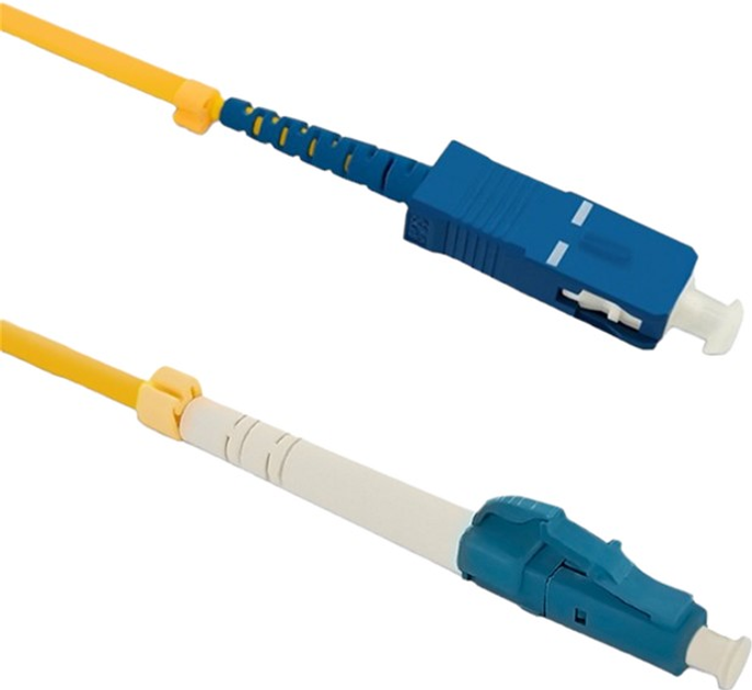 Patchcord światłowodowy Qoltec LC/UPC - SC/UPC Singlemode 9/125 G652D Simplex 5 m Żółty (5901878543413) - obraz 1