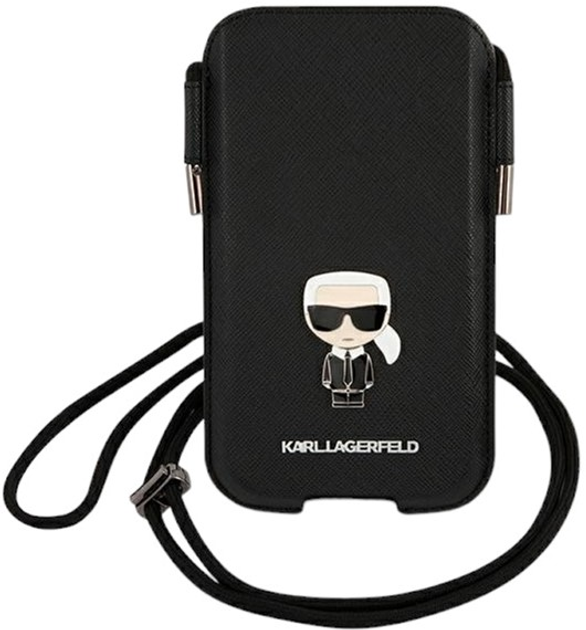 Etui-torba Karl Lagerfeld Saffiano Ikonik Karl`s Head Black (3666339018719) - obraz 2