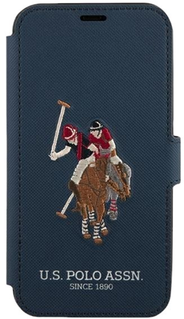 Etui z klapką U.S. Polo Assn Embroidery Collection book do Apple iPhone 12/12 Pro Navy (3700740492314) - obraz 1