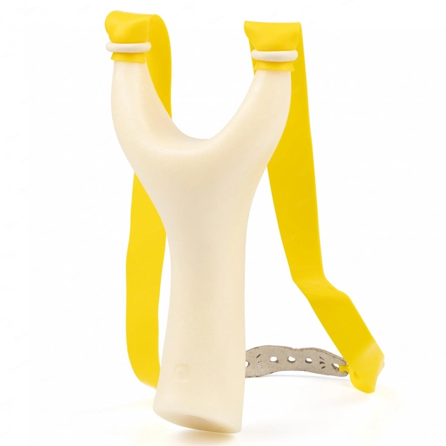 Классическая рогатка на завязках | ABS пластик Слоновая кость v2 (№224) - изображение 1