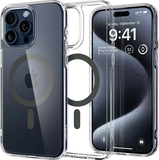 Etui Spigen Ultra Hybrid Mag do Apple iPhone 15 Pro Max Graphite (8809896749268) - obraz 1