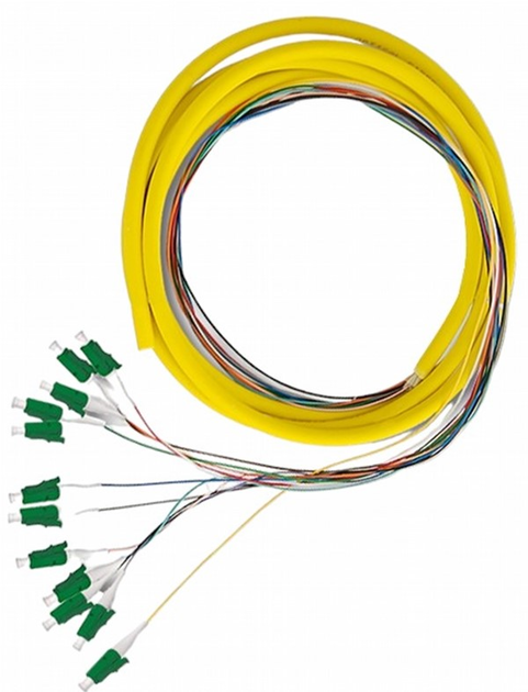 Zestaw pigtail światłowodowy Qoltec LC/APC Singlemode G657A2 2 m 12 szt (5901878543581) - obraz 3