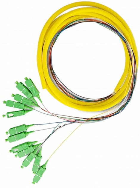 Zestaw pigtail światłowodowy Qoltec SC/APC Singlemode G652D 2 m 12 szt (5901878543611) - obraz 3