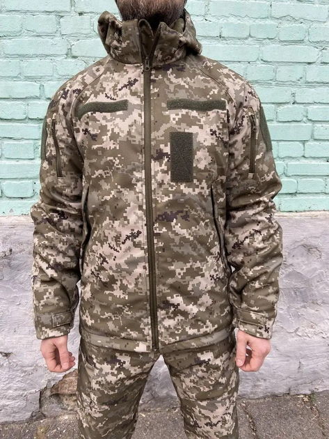 Зимова військова форма піксельний Чоловічий Костюм військовий тактичний утеплений SoftShell піксель на флісі 48-50(M-L) (238853) - зображення 2