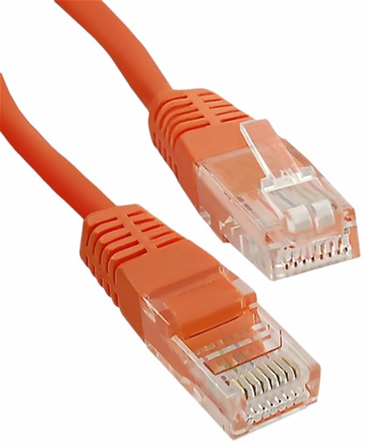 Патч-корд Qoltec Crossover Cat 5e UTP RJ-45 3 м Orange (5901878523019) - зображення 1