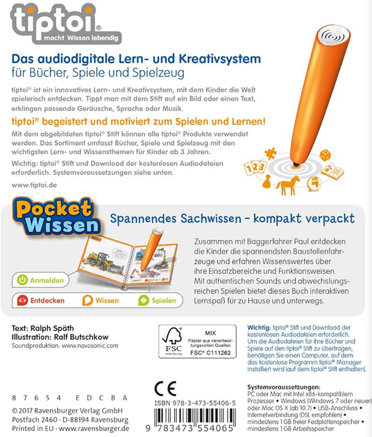 Książka dla dzieci Ravensburger Pojazdy budowlane tiptoi - Irena Meyer, Thomas Meyer (9783473554065) - obraz 3