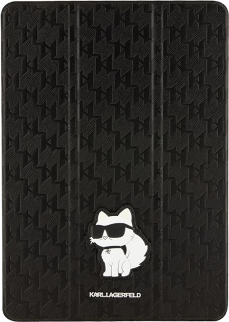 Etui z klapką Karl Lagerfeld Saffiano Monogram Choupette KLFC10SAKHPCK do Apple iPad 10.2" Czarny (3666339119157) - obraz 1