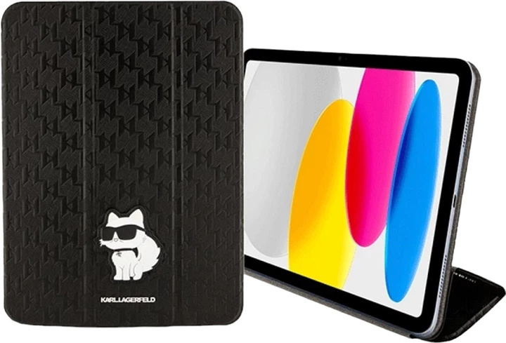 Чохол-книжка Karl Lagerfeld Saffiano Monogram Choupette KLFC11SAKHPCK для Apple iPad 10.9" Folio Magnet Allover Black (3666339119188) - зображення 3