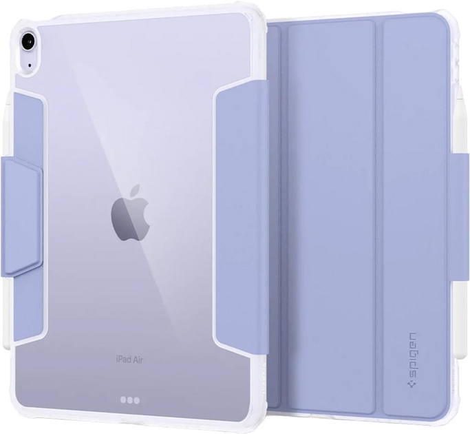 Etui z klapką Spigen Ultra Hybrid Pro ACS04567 do Apple iPad Air Air 4 10.9" 2020 / 5 2022 Lawendowy (8809811861174) - obraz 2