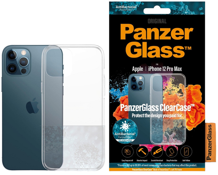 Панель Panzer Glass Clear Case Antibacterial для Apple iPhone 12 Pro Max Прозорий (5711724002502) - зображення 1