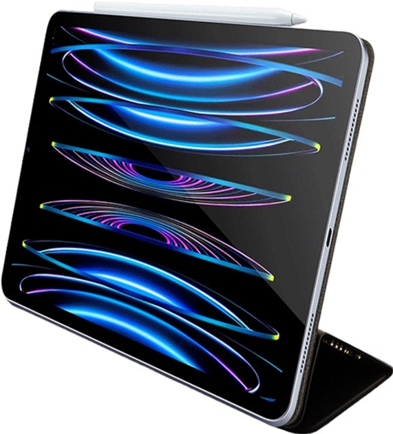 Etui z klapką Guess 4G Stripe Allover GUFCP12PS4SGK do Apple iPad Pro 12.9" Czarny (3666339119287) - obraz 5